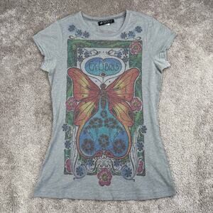 Self Esteem Ex Libris Butterfly Graphic T-Shirt Gray Size M Y2k Indie Fairy
